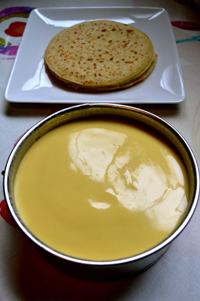 Montage du fiadone de crêpes